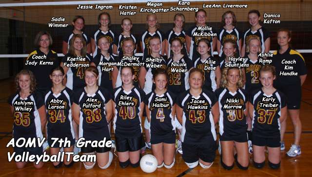 AOMV Middle School 7th Grade Volleyball Team